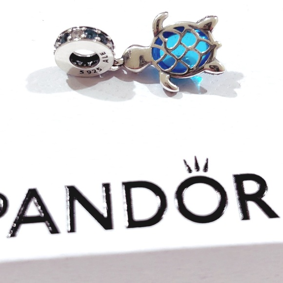 PANDORA Murano Glass Sea Turtle Dangle Charm w/box - Picture 4 of 12